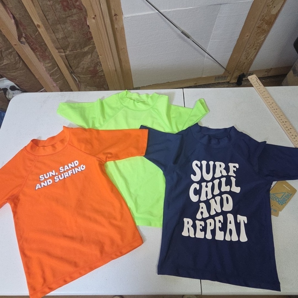 Thereabouts Kids Rash Guard Swim Shirts Lot 3 NWT Size 4/5 XXS UPF 50 Surf Beach